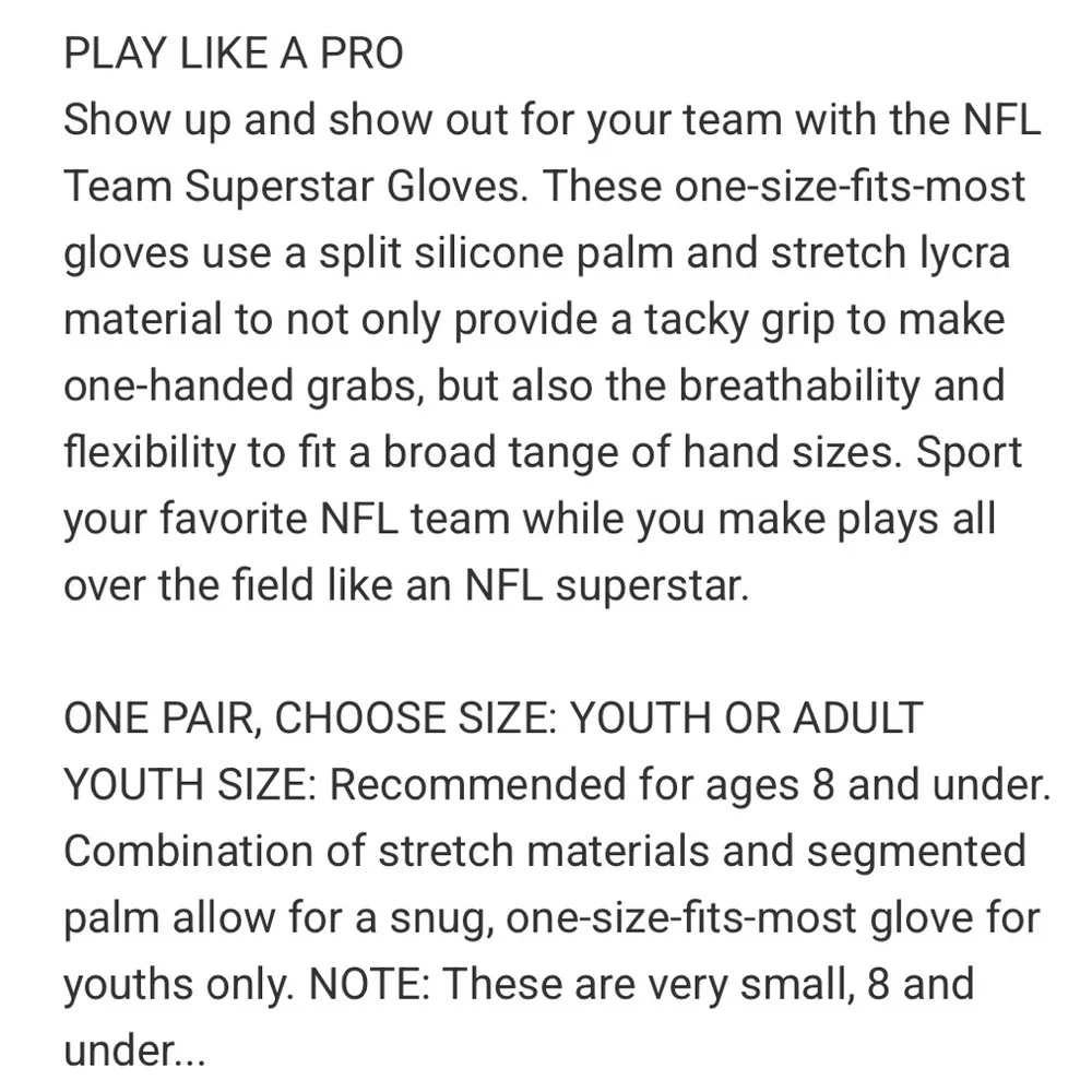Seattle Seahawks NFL Stretch Fit Receiver Football Gloves WILSON NEW Youth